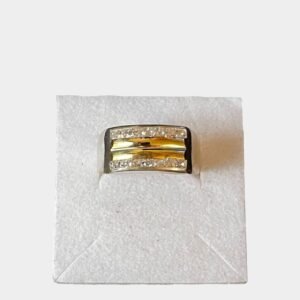 Anillo Doble Medio Sin Fin Con Double Plata Y Oro