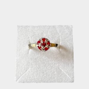 Anillo de plata 925 frutillita con dublé Rojo