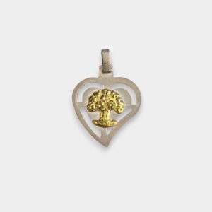 Dije Arbol en Corazon Plata 925 y Oro