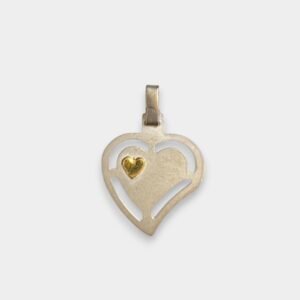 Dije Corazon Plata 925 y Oro