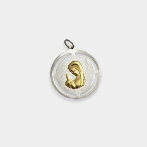 Medalla Virgen Nina Plata 925 y Oro