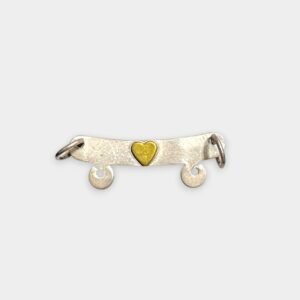 Percha Para 2 Dijes Nenes Loquitos con Corazon de Plata 925 y Oro