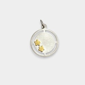 Dije Chapa Calada Con Estrella Chico de Plata 925 y Oro