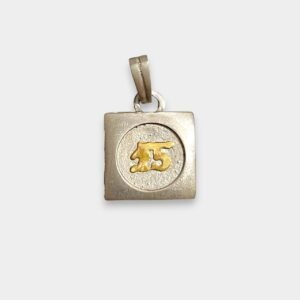 Dije 15 Anos Cuadrado Plata 925 y Oro