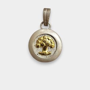 Dije Arbol de la Vida Redondo Plata 925 y Oro