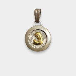 Medalla de la Virgen Nina Plata 925 y Oro