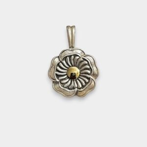 Dije Flor de Plata 925 y Oro