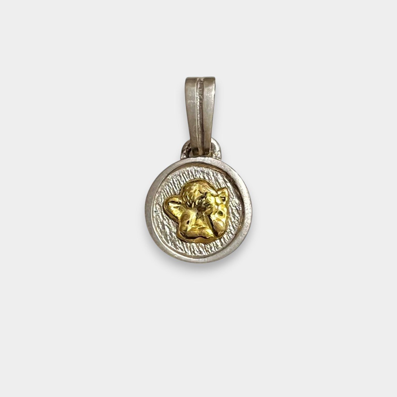 Dije Plata 925 Y Oro Angel de la Guarda