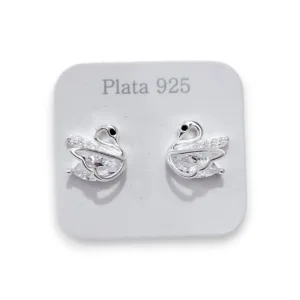 Aros Cisne Con Cubic De Plata 925