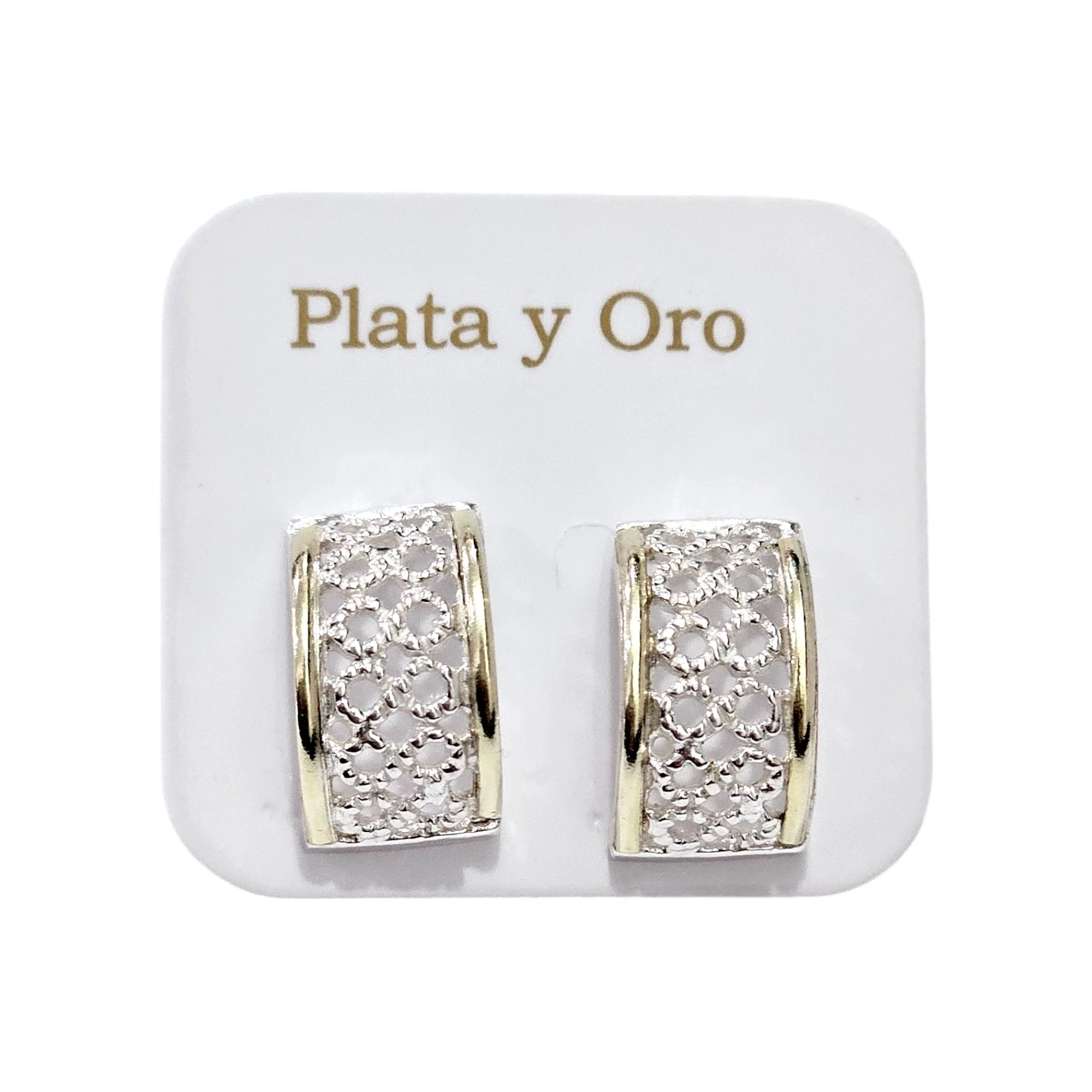 Aros Colgante Plata 925 Y Oro
