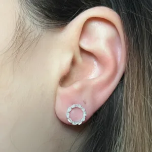 Aros Redondo Con Cubic De Plata galleria