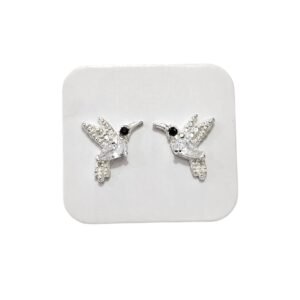 Aros Colibrí Calado Con Piedra De Plata 92
