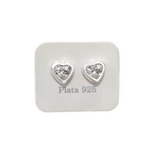 Aros Corazón Con Piedras De Plata 925